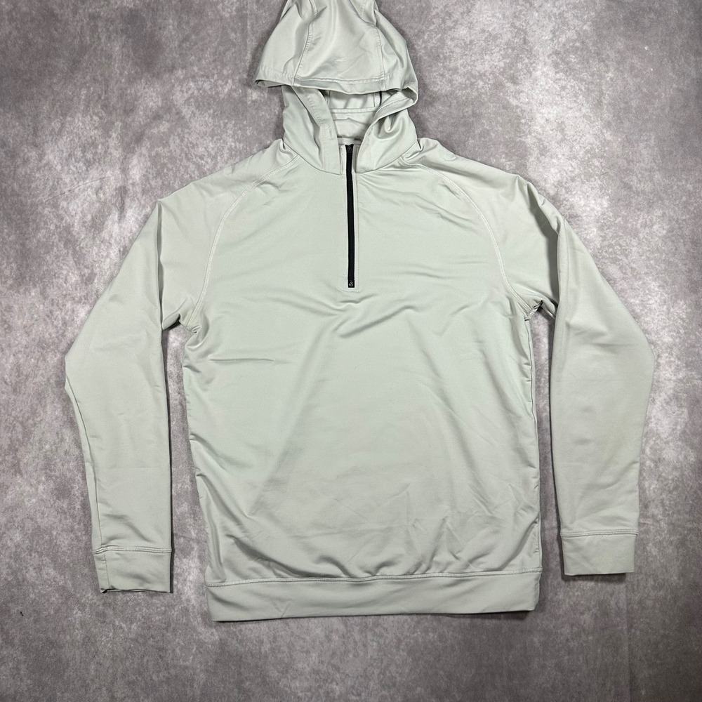 Swannies Mens Quarter Zip Hoodie Light Gray Athletic Pullover Size Medium Golf